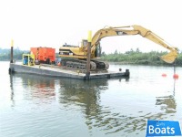 Custom Built 40' X 20' X 4' Sectional Spud Barge