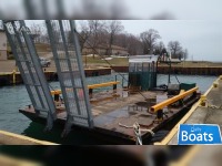 1970’s40 x 20 x 2 Dual Pontoon Steel Barge with Hydraulic Ramps