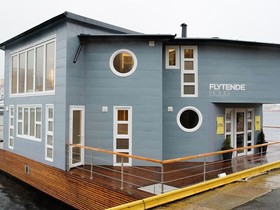 Grey Floating House Houseboat