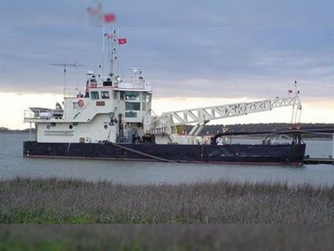  1952 104' X 30' X 5' Twin Screw Steel Hull Ship With Pedestal Crane