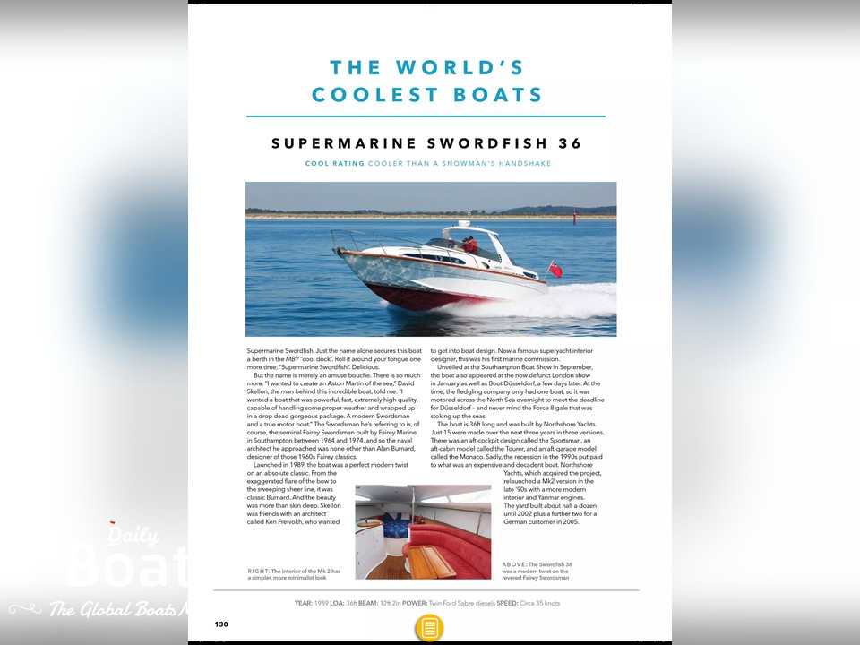 1990 Supermarine Swordfish Grand Tourer for sale. View price, photos